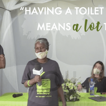 SOIL client, Augulia Cemeran at 2020 World Toilet Day event.